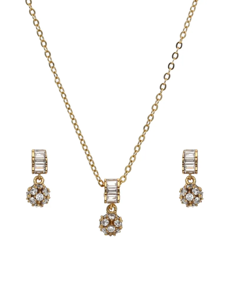 AD / CZ Pendant Set in Gold finish - CNB24218