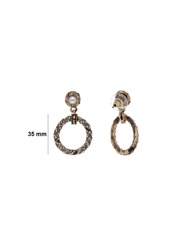 Western Dangler Earrings in Gold finish - TIRMK315