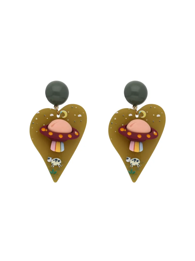 Western Dangler Earrings in Gold finish - CNB24783