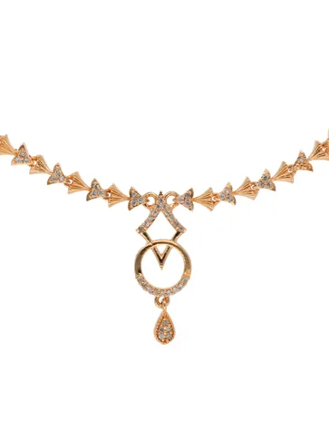 AD / CZ Necklace Set in Rose Gold finish - RRM30104