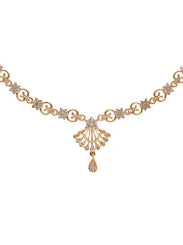 AD / CZ Necklace Set in Rose Gold finish - RRM30115