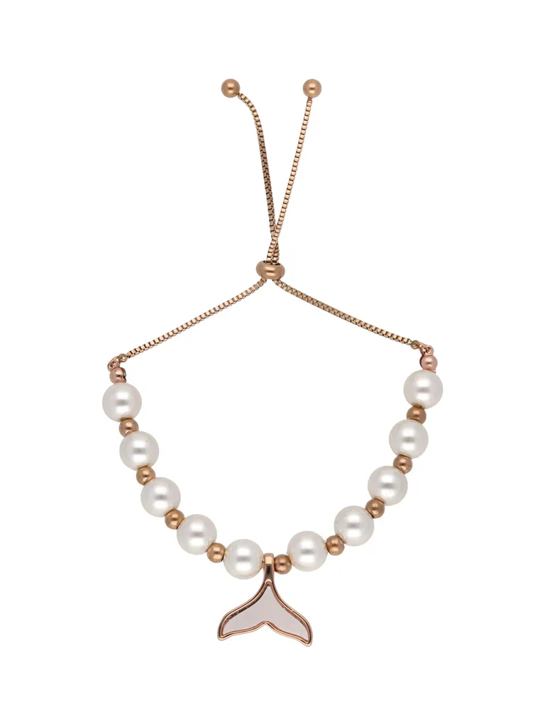 Pearl Loose / Link Bracelet in Rose Gold finish with MOP - CNB25444