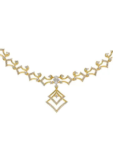 AD / CZ Necklace Set in Gold finish - RRM60102