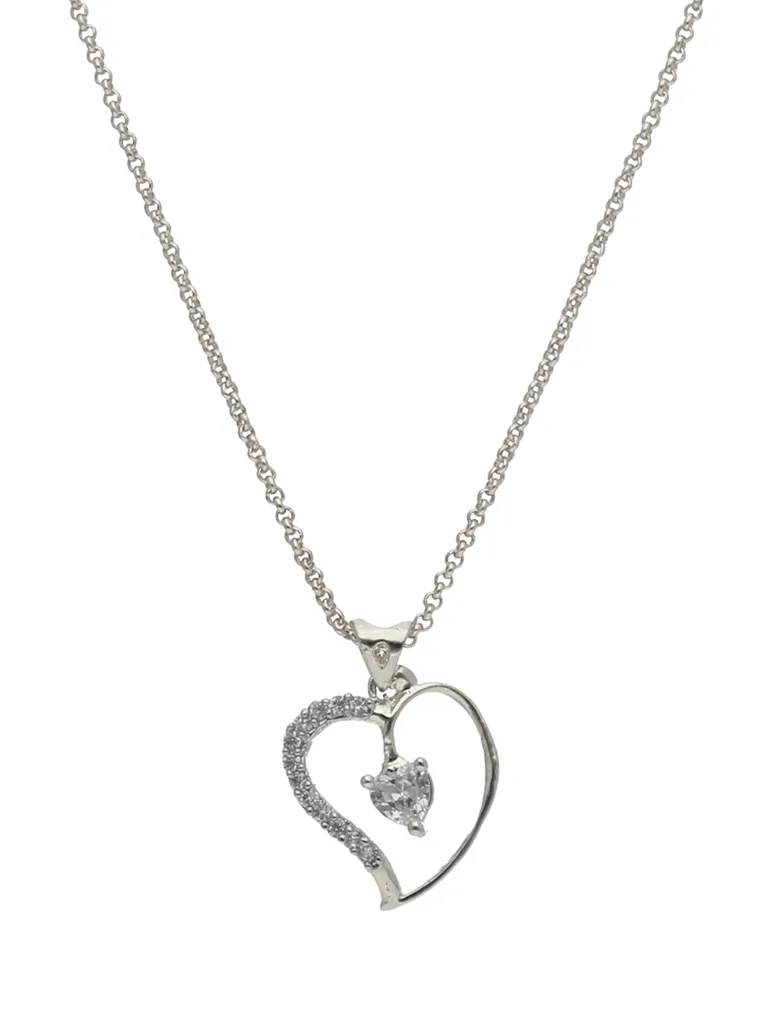 AD / CZ Heart Shape Pendant with Chain - CNB25985