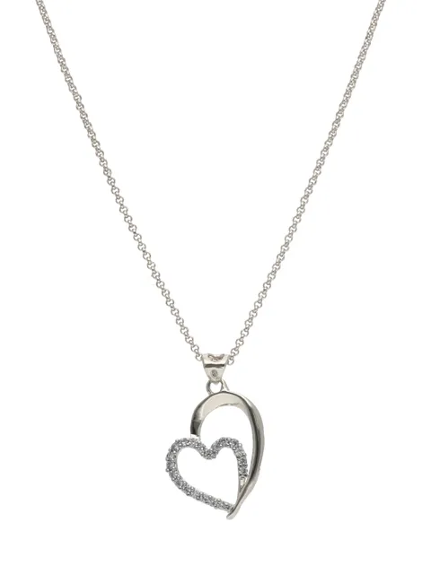 AD / CZ Heart Shape Pendant with Chain - CNB25994