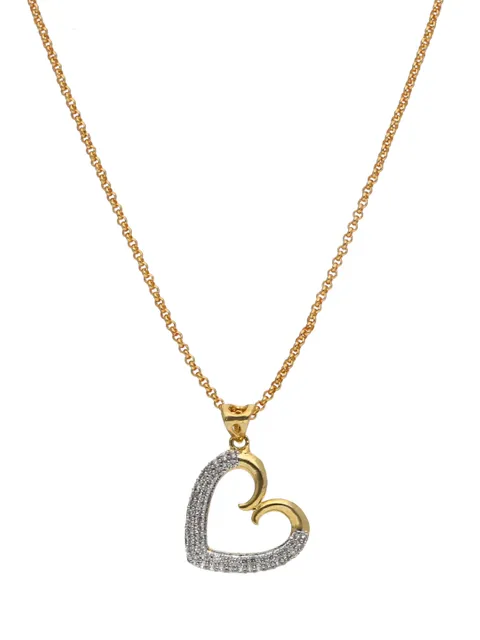 AD / CZ Heart Shape Pendant with Chain - CNB25999
