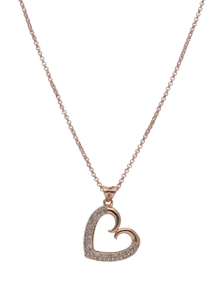 AD / CZ Heart Shape Pendant with Chain - CNB25998