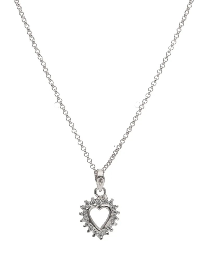 AD / CZ Heart Shape Pendant with Chain - CNB26003