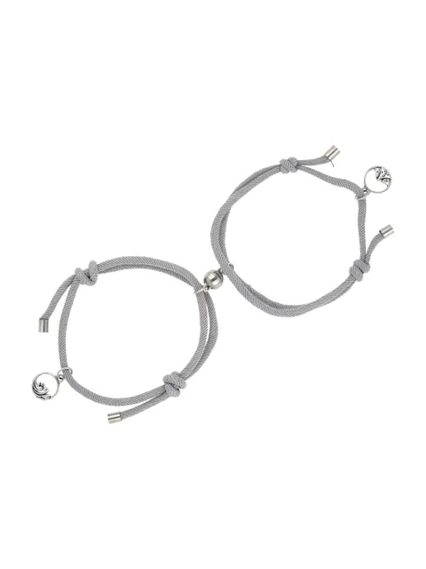 Couple Magnetic Bracelet in Rhodium finish - CNB26540