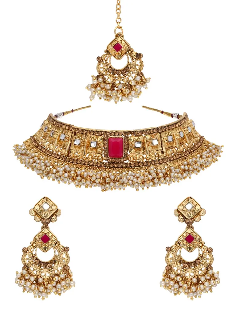 Antique Necklace Set in Gold finish - NIT1724