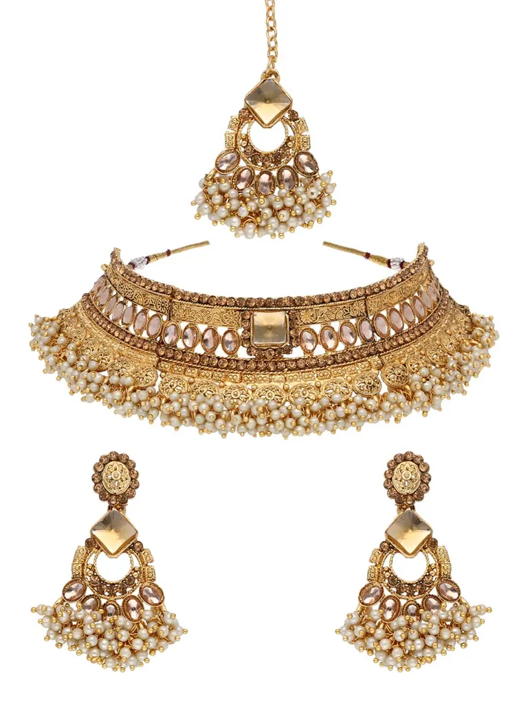 Antique Necklace Set in Gold finish - NIT1723