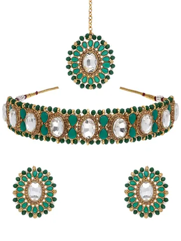 Traditional Choker Necklace Set in Gold finish - AVM628