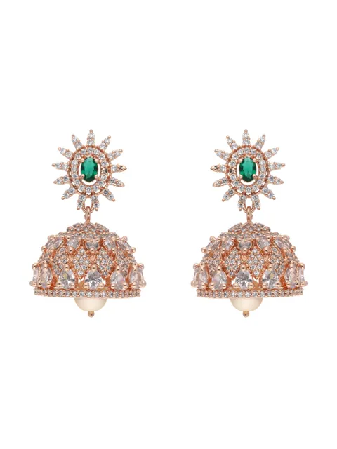 AD / CZ Jhumka Earrings in Rose Gold finish - CNB26145