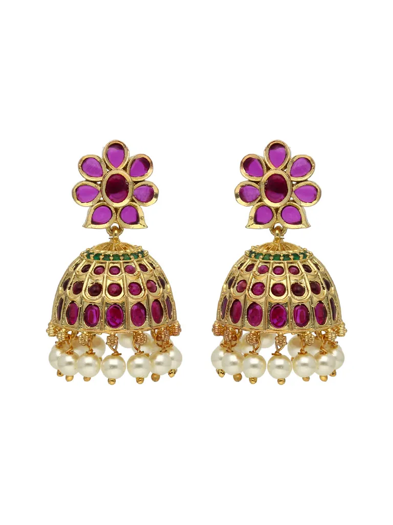 Traditional Jhumka Earrings in Gold finish - ABN10