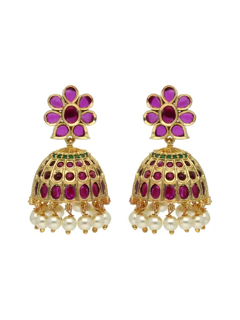 Traditional Jhumka Earrings in Gold finish - ABN10