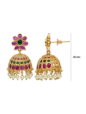 Traditional Jhumka Earrings in Gold finish - ABN9