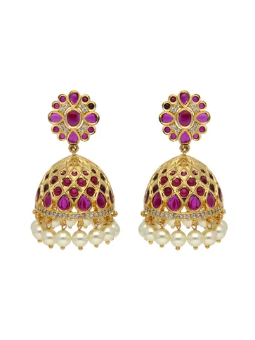 Traditional Jhumka Earrings in Gold finish - ABN12