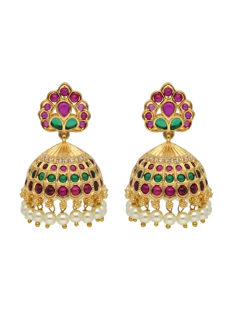 Traditional Jhumka Earrings in Gold finish - ABN15