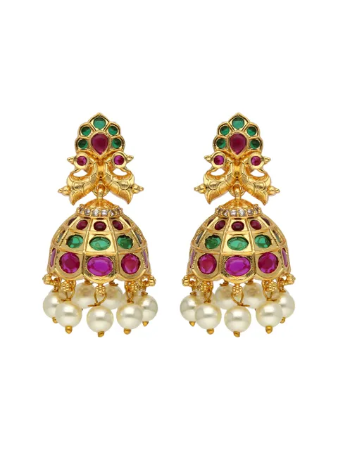 Traditional Jhumka Earrings in Gold finish - ABN33