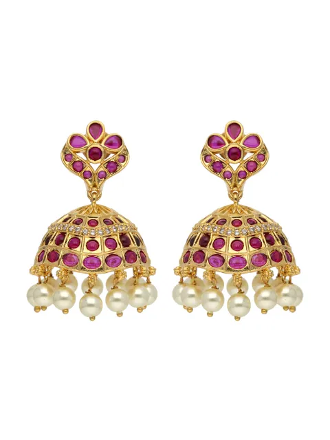 Traditional Jhumka Earrings in Gold finish - ABN35