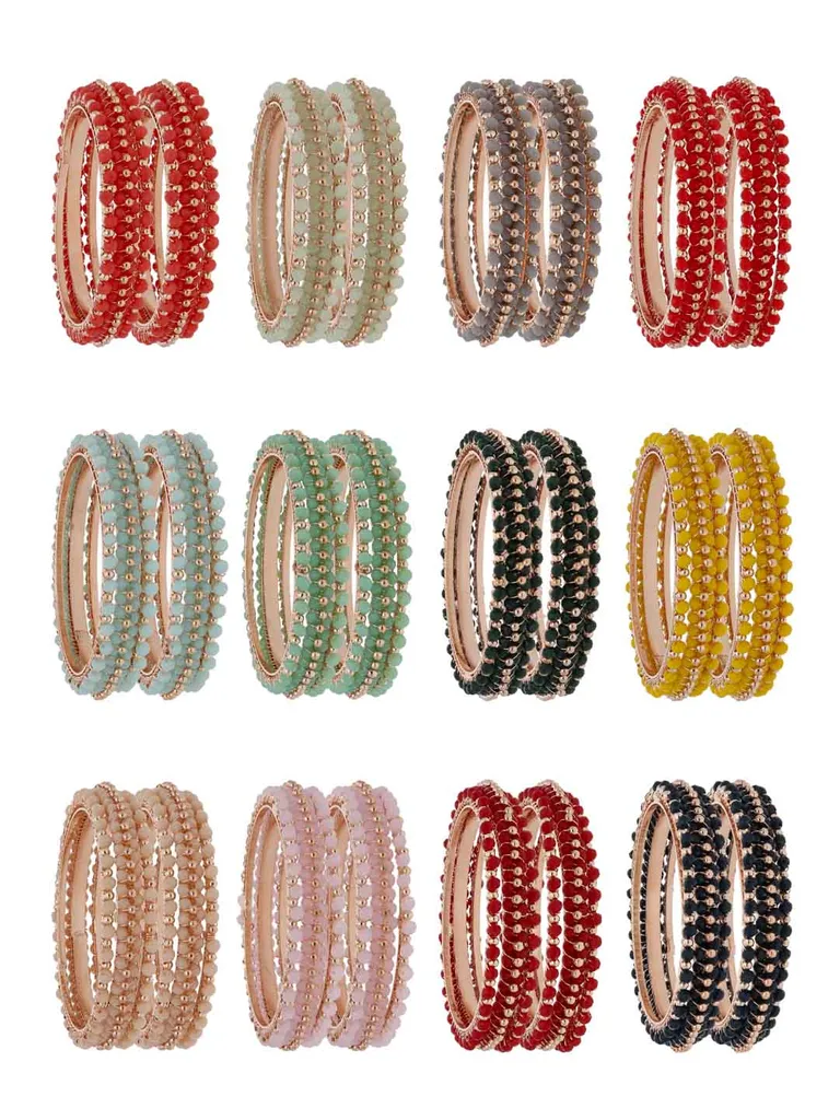 Crystal Bangles in Assorted color and Rose Gold finish - MOK560