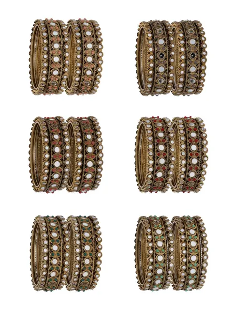 Mirror Bangles in Assorted color and Mehendi finish - BRIV7689