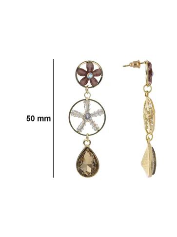 Western Dangler Earrings in Gold finish - CNB26295