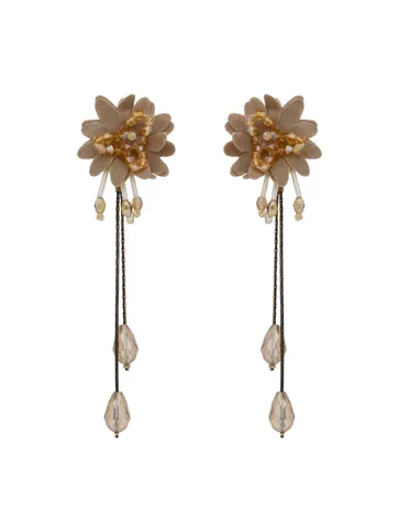 Floral Long Earrings in Gold finish - CNB26607