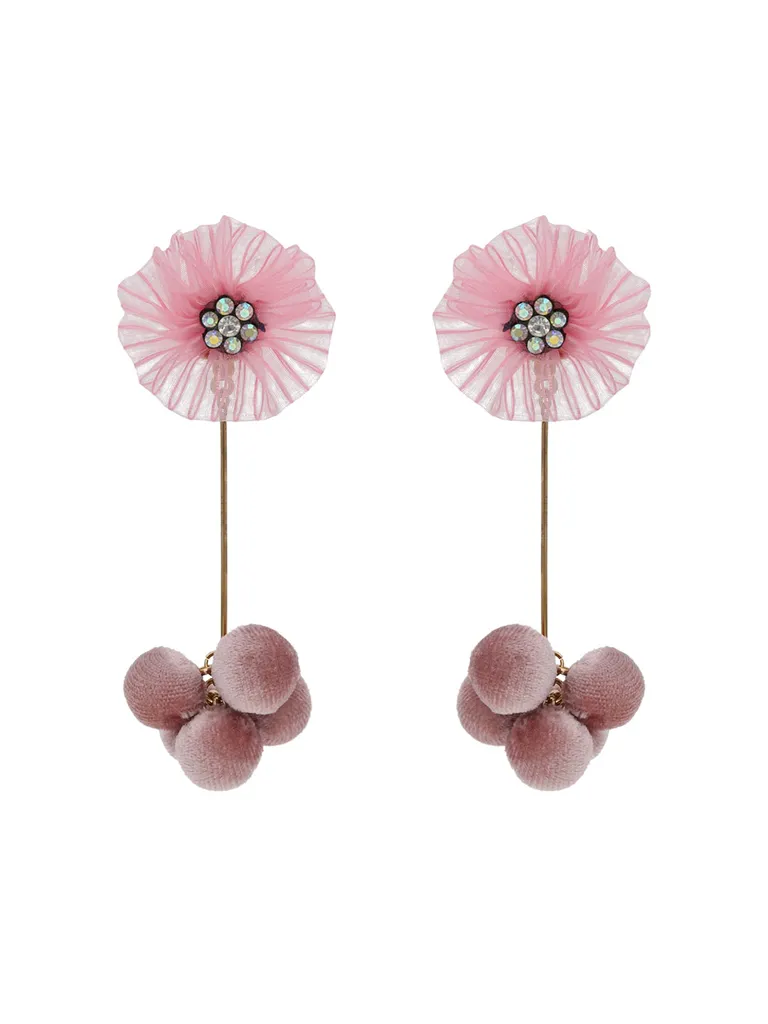 Floral Long Earrings in Gold finish - CNB26690