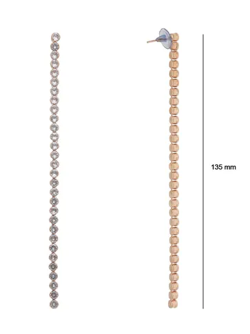 Western Long Earrings in Rose Gold finish - CNB26980