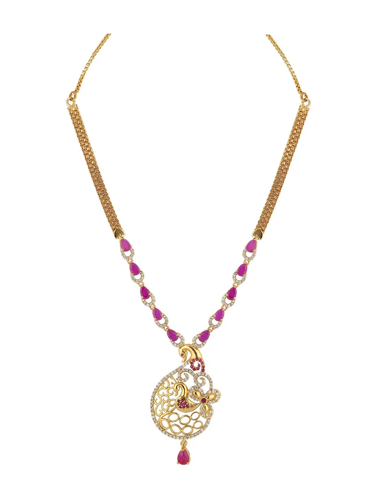 AD / CZ Necklace in Gold finish - SKH152