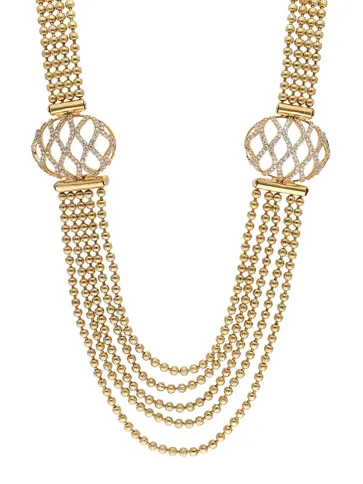 AD / CZ Long Necklace Set in Gold finish - SKH167