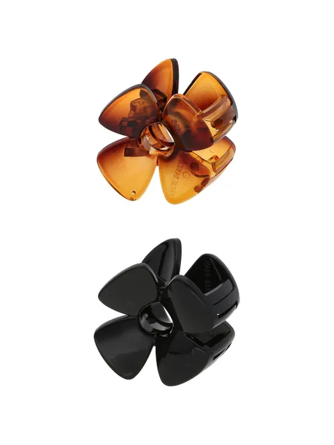 Plain Butterfly Clip in Black & Shell color - BY496A