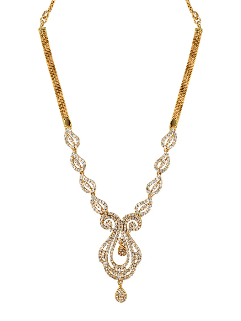 AD / CZ Necklace in Gold finish - SKH136