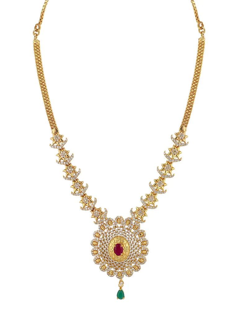 AD / CZ Necklace in Gold finish - SKH140