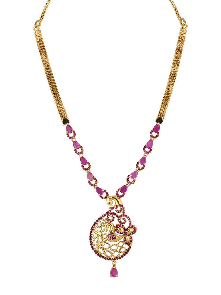 AD / CZ Necklace in Gold finish - SKH141