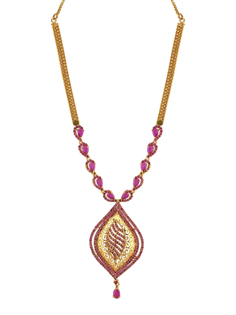 AD / CZ Necklace in Gold finish - SKH145