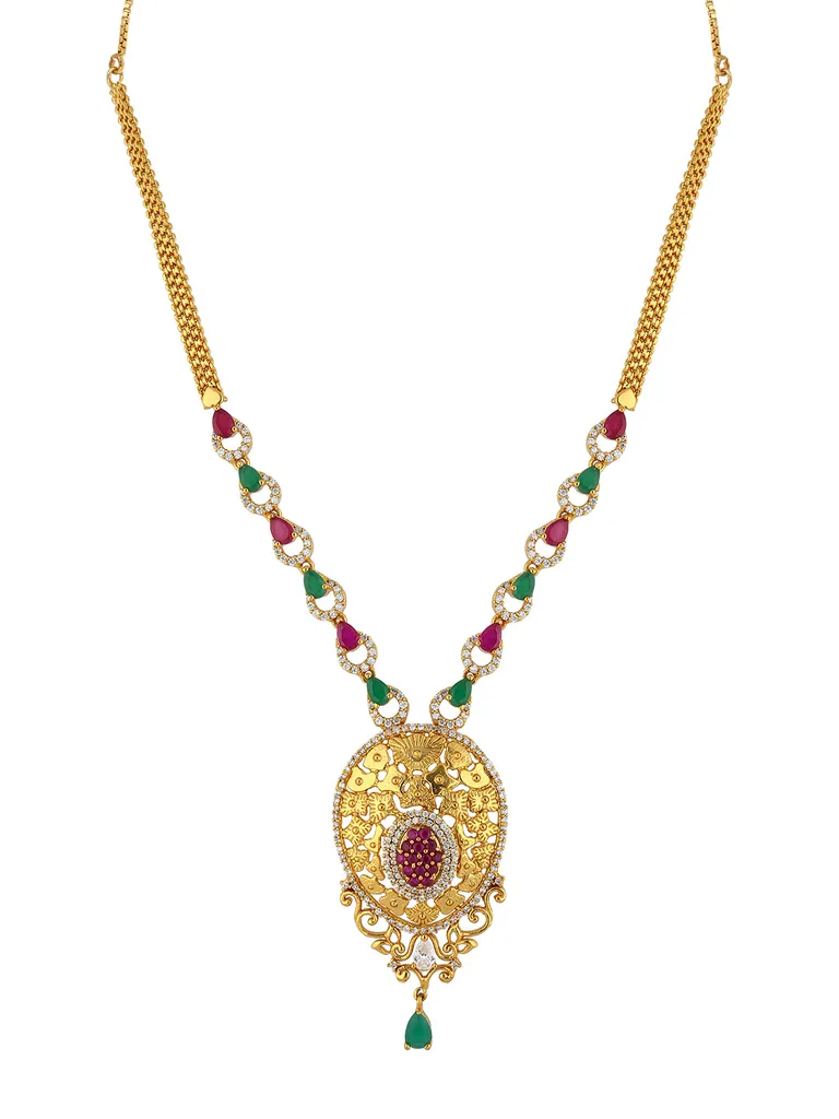 AD / CZ Necklace in Gold finish - SKH153