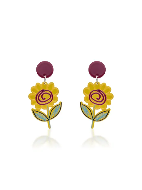 Western Dangler Earrings in Rhodium finish - CNB27430