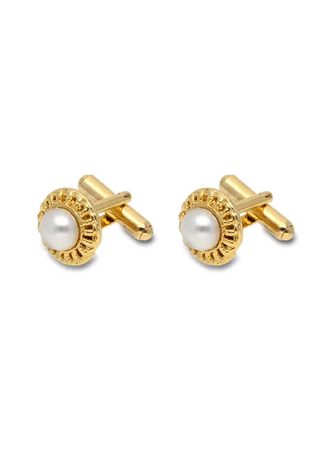 Cufflinks in White color and Gold finish - CNB27506