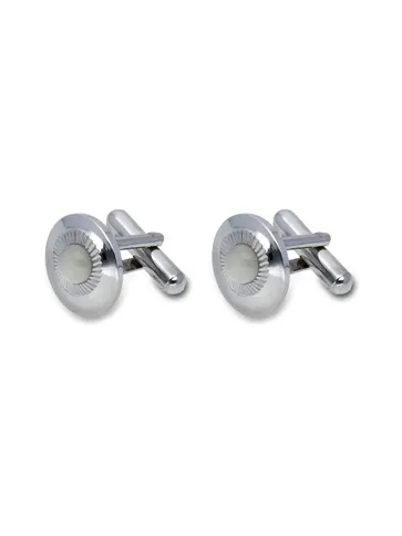 Cufflinks in White color and Rhodium finish - CNB27507