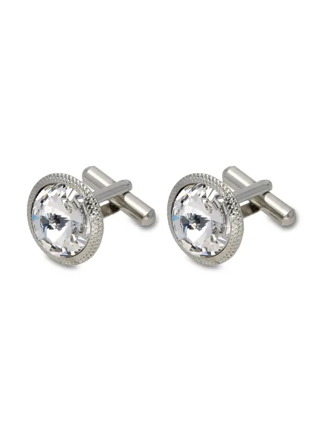 Cufflinks in White color and Rhodium finish - CNB27514
