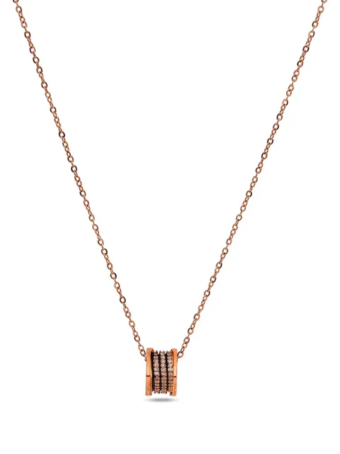 AD / CZ Pendant with Chain in Rose Gold finish - CNB27759