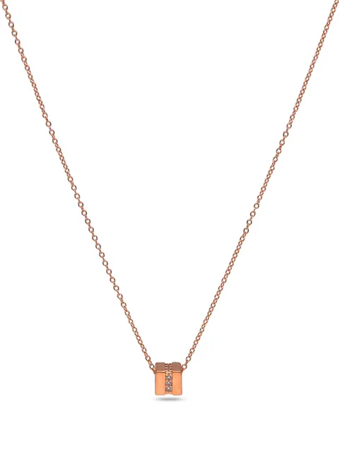 AD / CZ Pendant with Chain in Rose Gold finish - CNB27758