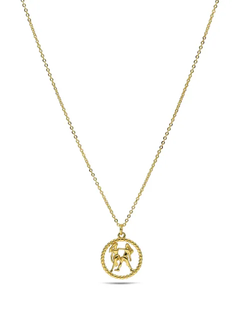 Gemini Zodiac Sign Pendant with Chain in Gold finish - CNB27828