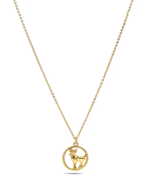 Aries Zodiac Sign Pendant with Chain in Gold finish - CNB27829