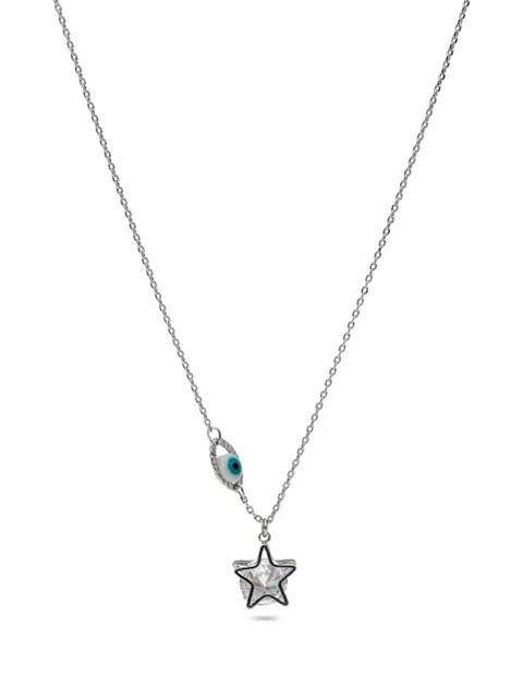 Evil Eye Pendant with Chain in Rhodium finish - CNB27855