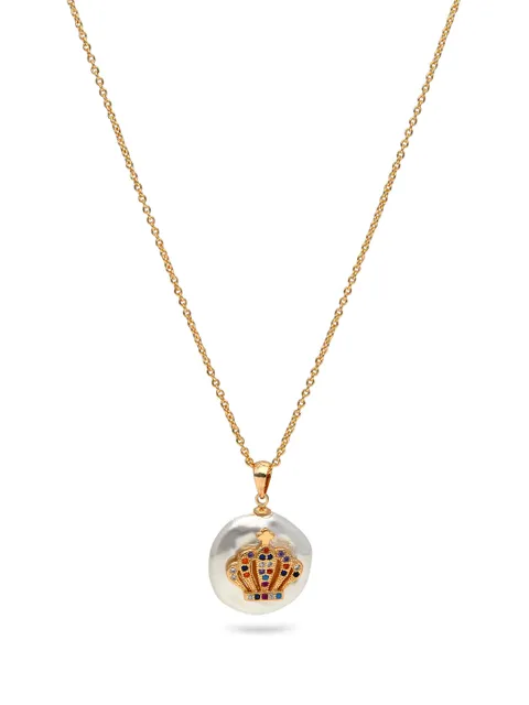 AD / CZ Pendant with Chain in Gold finish - CNB27869