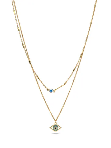 Evil Eye AD / CZ Necklace in Gold finish - CNB28282