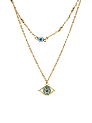 Evil Eye AD / CZ Necklace in Gold finish - CNB28282